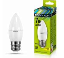 Лампа светодиодная «Ergolux» LED С35  7W, 60Вт (Е27) 3000К «свеча» (1/10/100шт)/13297/882597